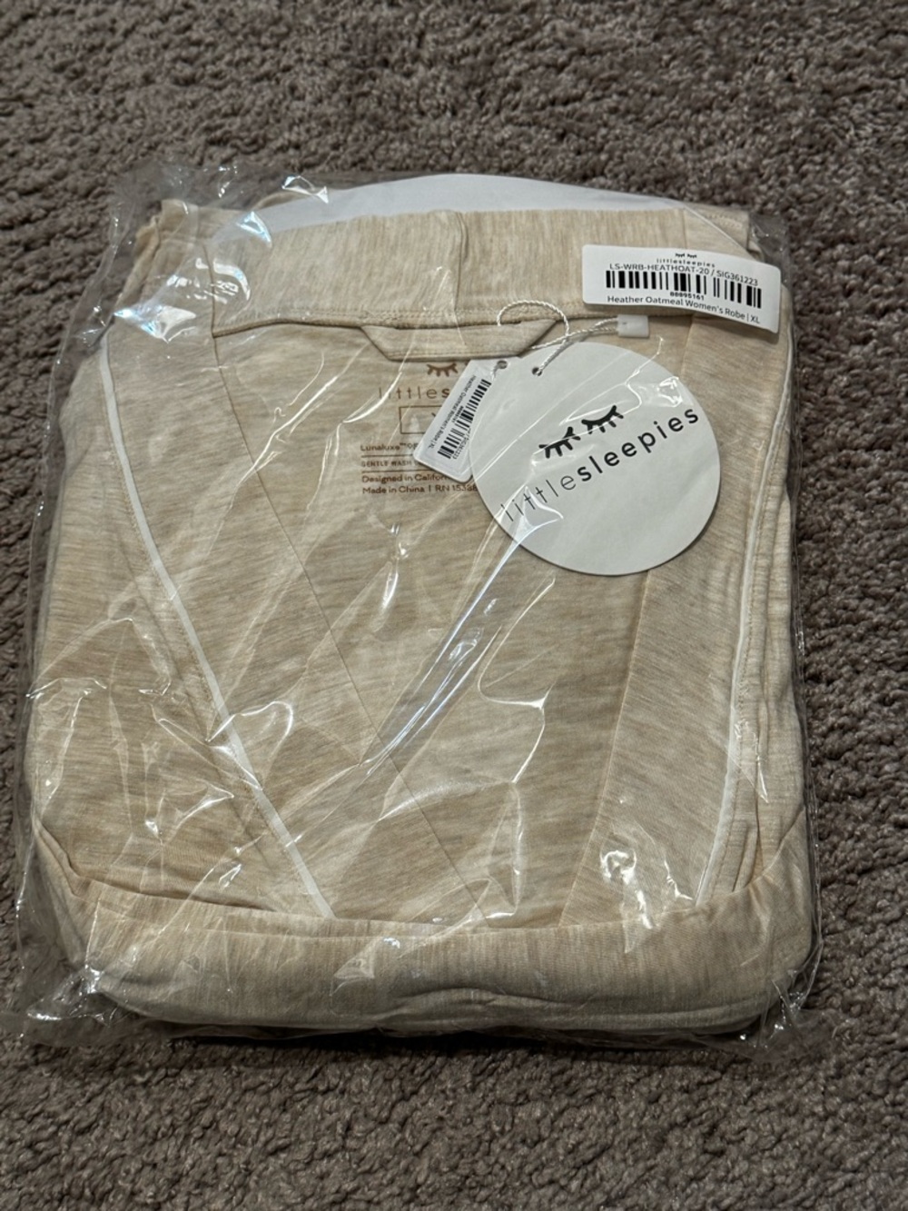Little Sleepies Heather Oatmeal Bamboo Robe XL NWT Lunaluxe Soft SOLD OUT